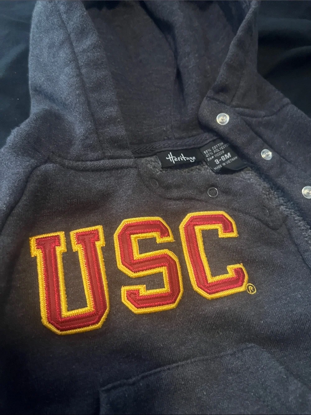USC Baby One-Piece with Side Zip